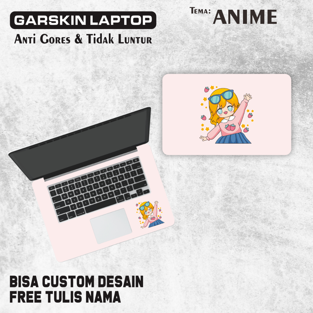 Garskin Stiker Cover Protector Notebook Laptop  Tema Anime Aesthetic Costum Nama Lenovo Asus UP 02
