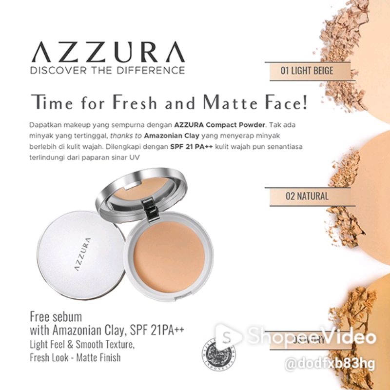 bedak padat azzura, bedak padat aesthetic, bedak padak azzura, azzura discofer the difference, bedak