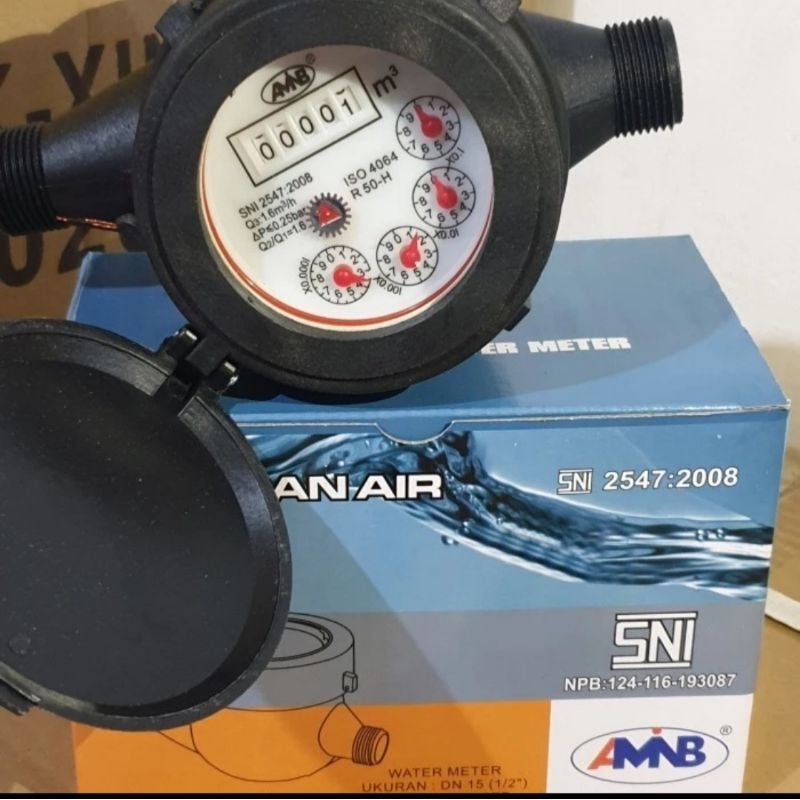 Meteran Air pam Pvc Meter air Pengukur Air Meteran Pam Sni Bahan Plastik Original Meteran Pam AMB Or