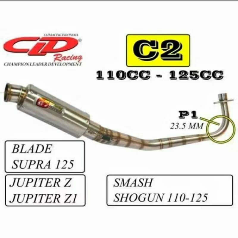 Knalpot Racing Jupiter Z,Z1,Smash,Shogun 110/125,Blade,Supra 125 Type C2 by CLD Racing Original