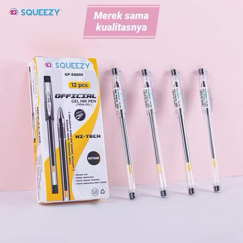 

1 LUSIN Hi TECH SQUEEZY 0.28mm / Gel pen Hitech hi-tech i-tech isi 12 pas