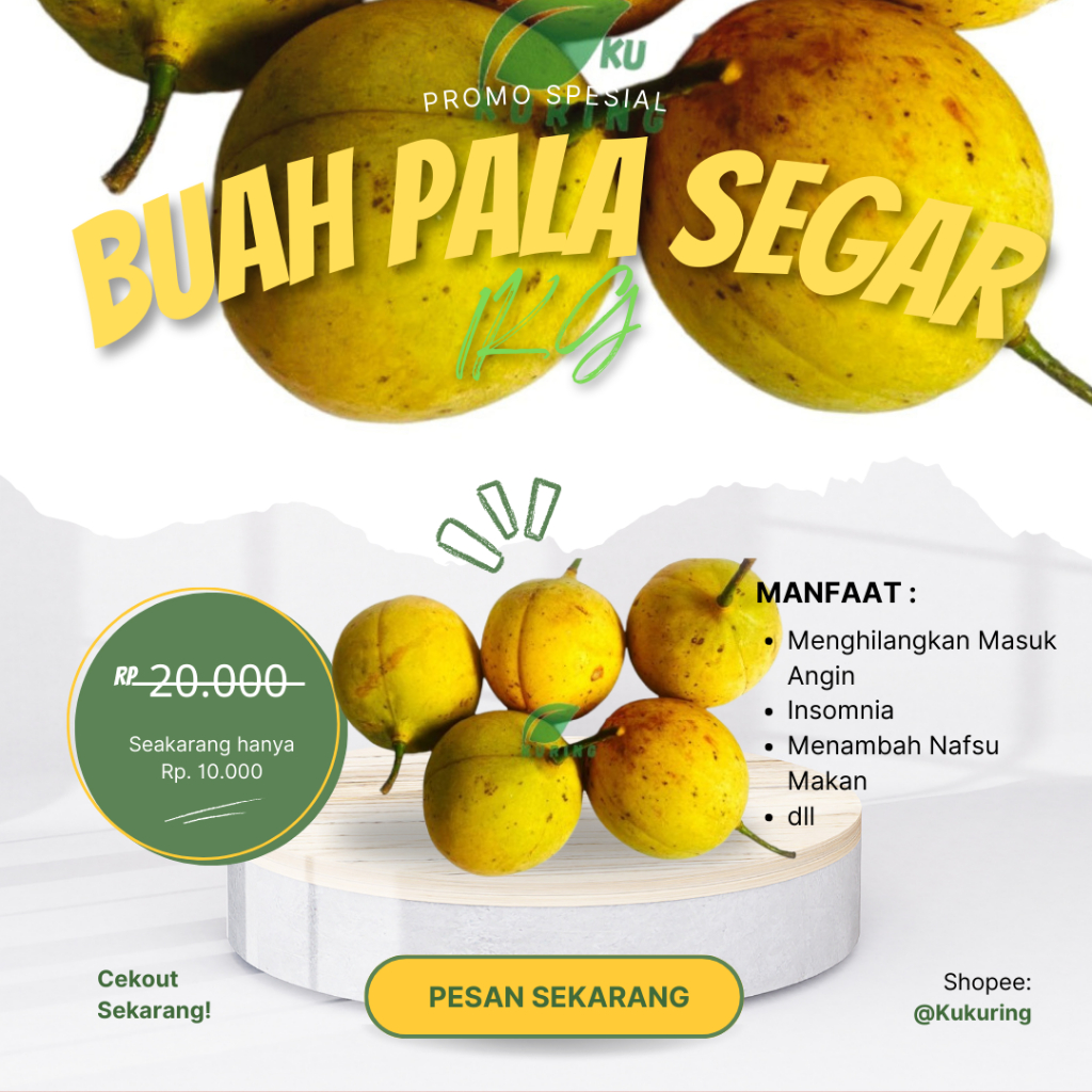

Buah Pala Segar 1Kg Petik Kirim