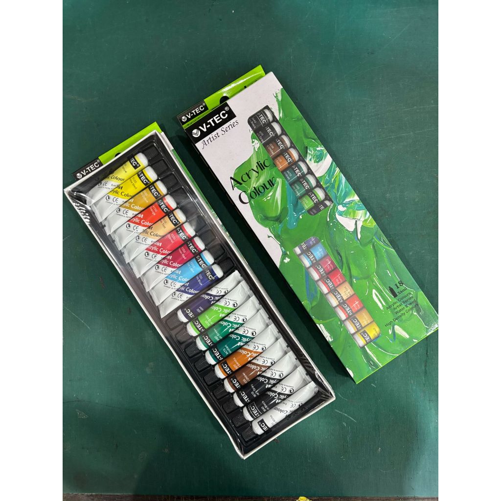 

Cat Akrilik V-TEC 18 warna / Acrylic 18 Colour V-TEC / Cat Lukis Akrilik VTEC 18 warna