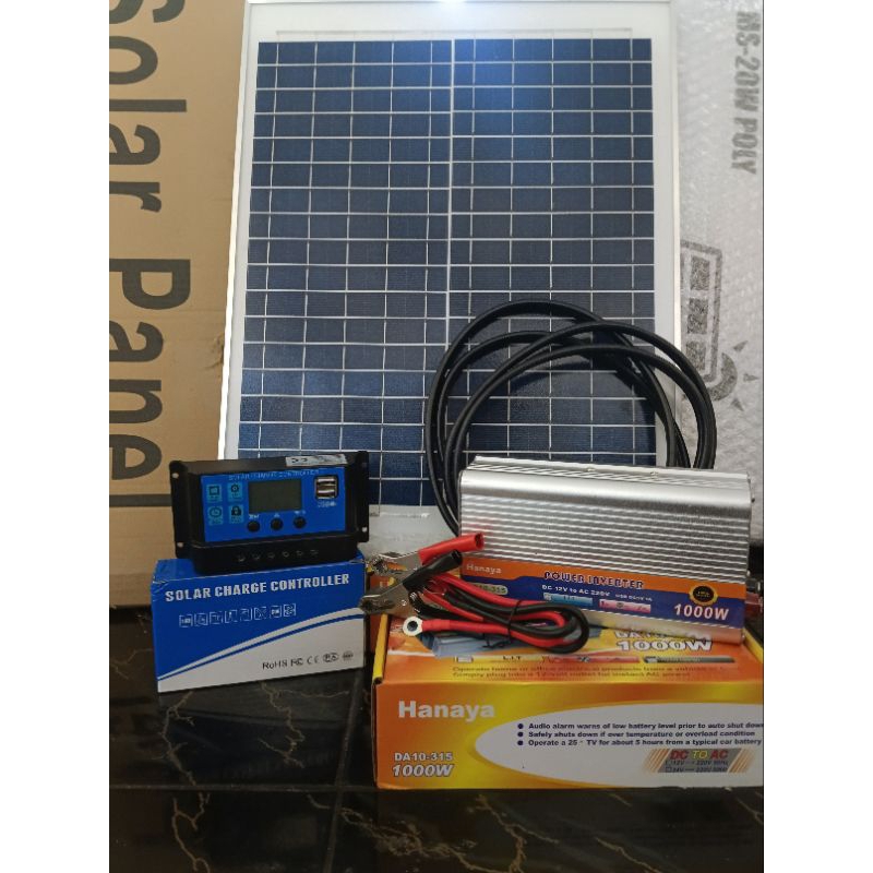 Panel Surya Set 20 Wp Inventer 1000 Watt Paket Hemat