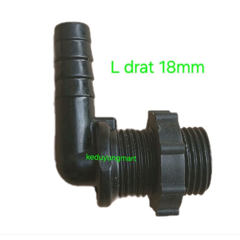 sambungan Konektor sprayer drat 18mm selang