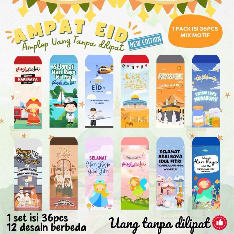 

READY STOK ‼️ Ampat IED Amplop lebaran 1 pak isi 36 lembar