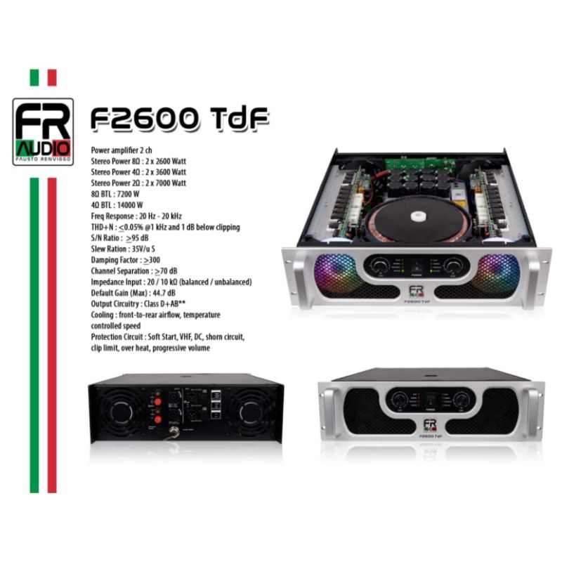 Power Amplifier 2 channel FRaudio F2600 Original Power FR Audio F2600 TdF 2 channel