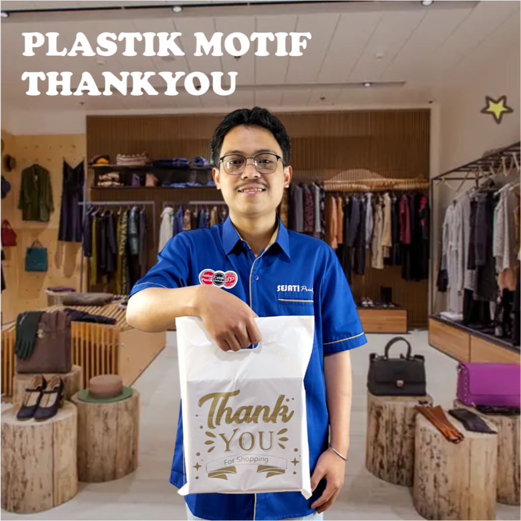 

(Isi 50Pcs Size 25 x 35) Kantong Plastik Motif Thank You | Kantong Plastik Baju Plastik Ulang Tahun