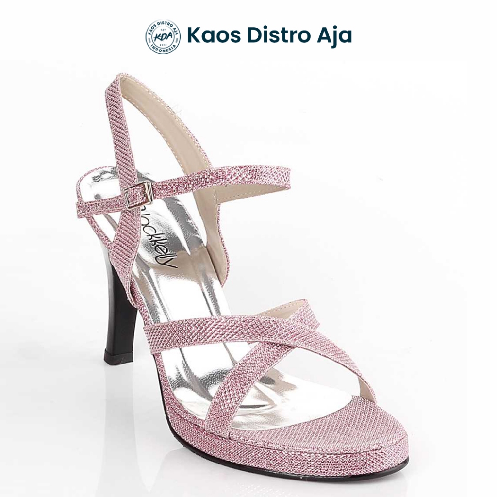 KDA - Sandal High Heels Wanita Casual Blackkelly LER437 Ungu (Kaos Distro Aja)
