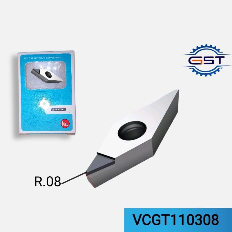 Insert VCMT VCGW VCGT 110308 PCD diamond pahat bubut aluminium kinclong VCGT110308