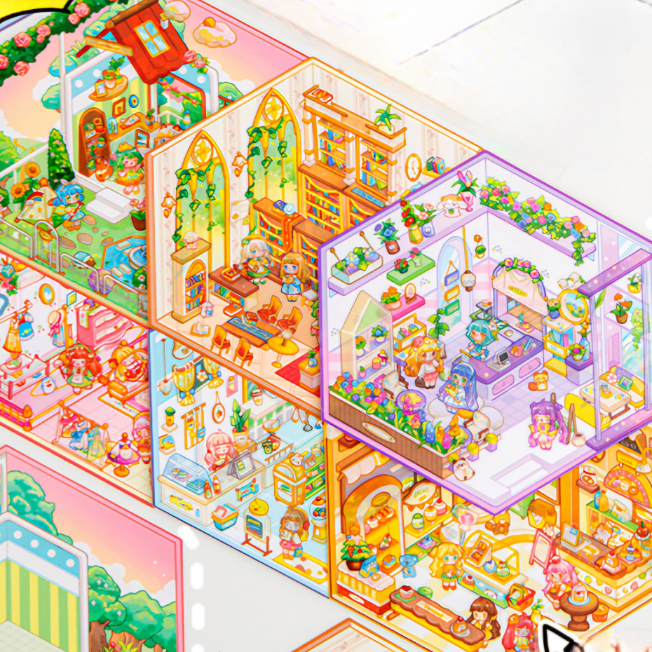 

3D Decorative Sticker Korea New Series Paradise fantasy Fairy Viral Sticker 3D Landscaping Creative Mainan Anak Unik