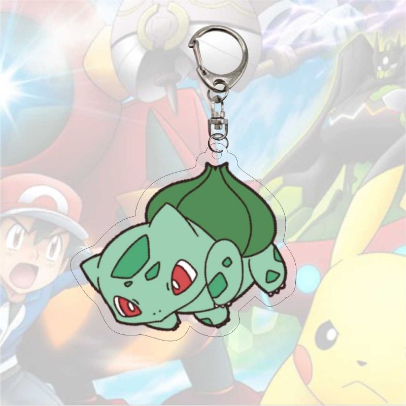 gantungan kunci akrilik pokemon kanto starters bulbasaur charmander squirtle