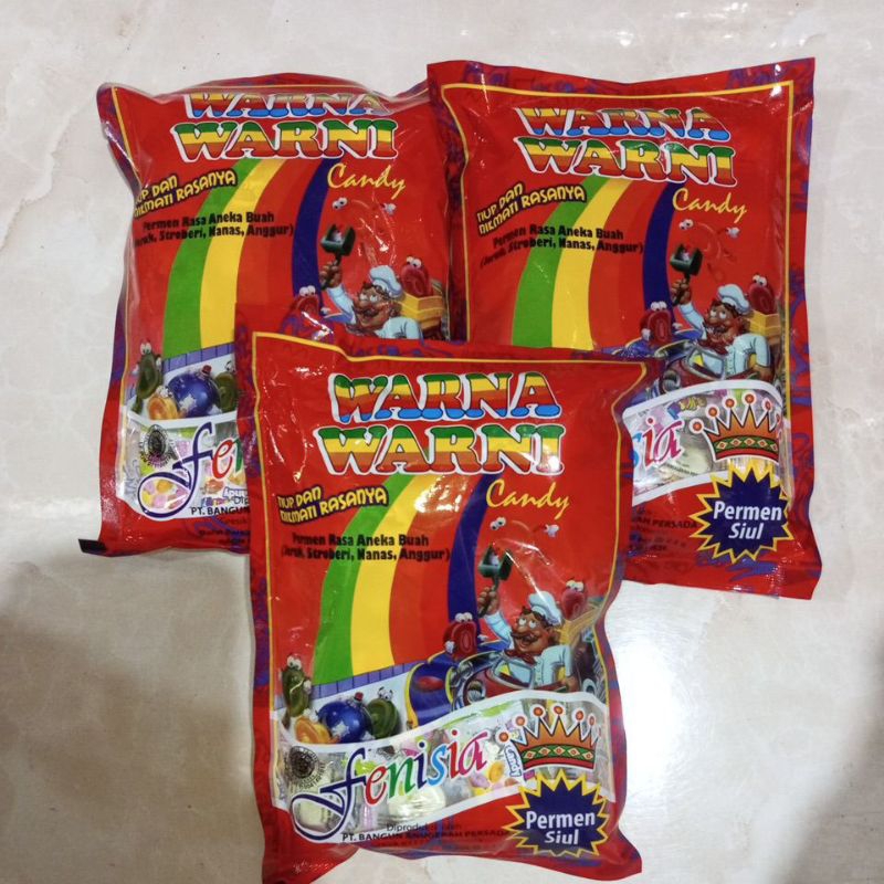 

Fenisia warna warni/permen siul bag isi 50