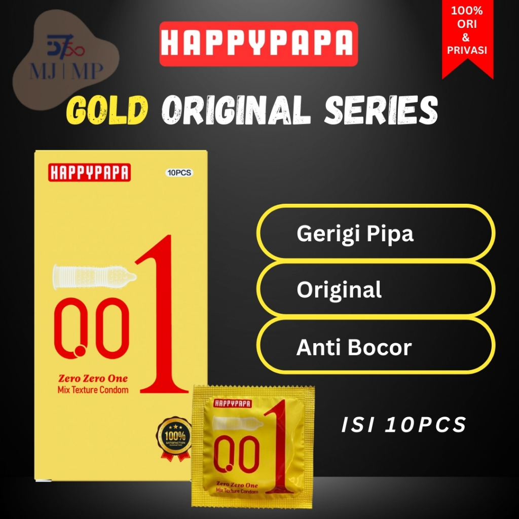 Kondom HappyPapa 001 - Kondom Gerigi Pipa Gold Original series 10s