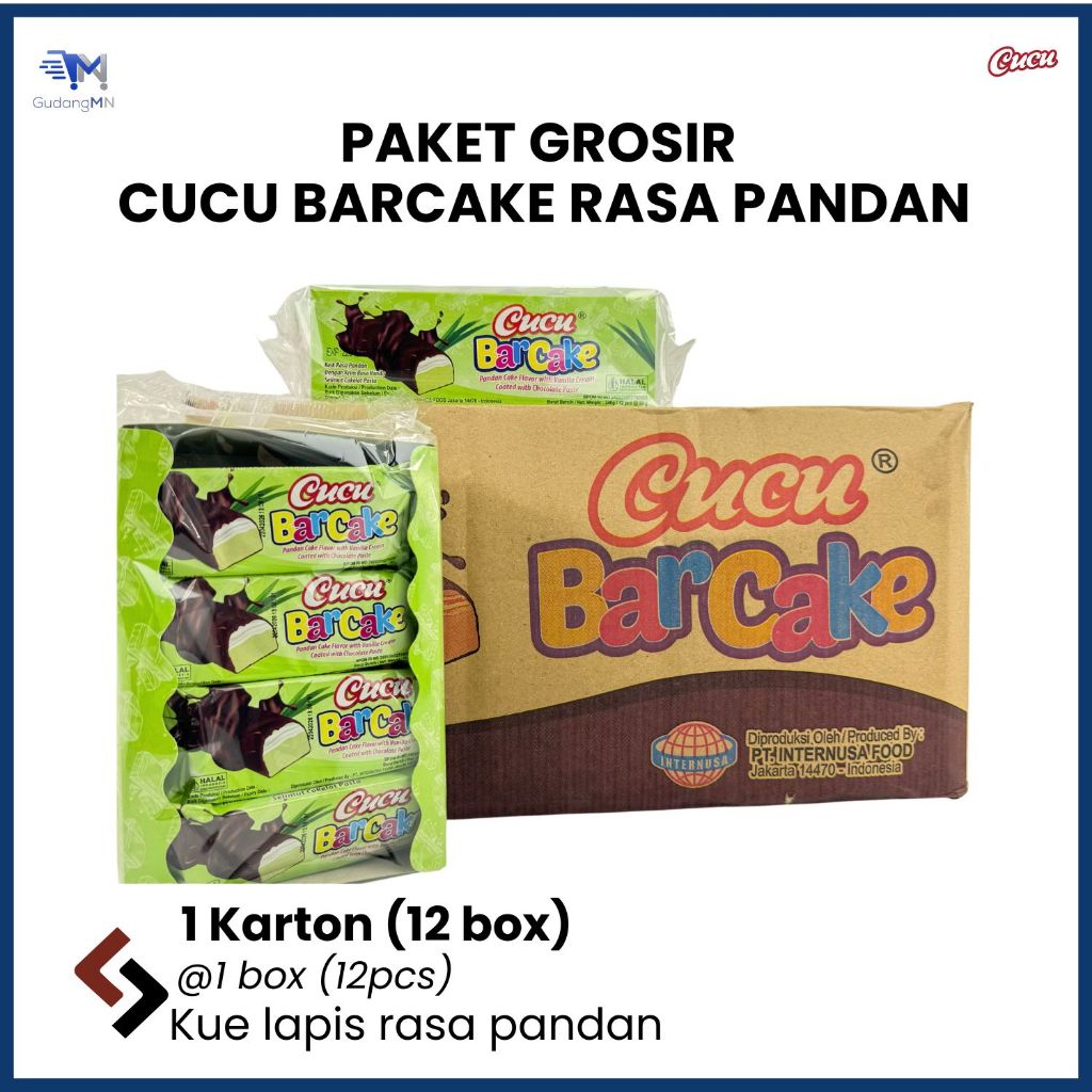 

[PAKET GROSIR 1 KARTRON] CUCU BARCAKE RASA PANDAN