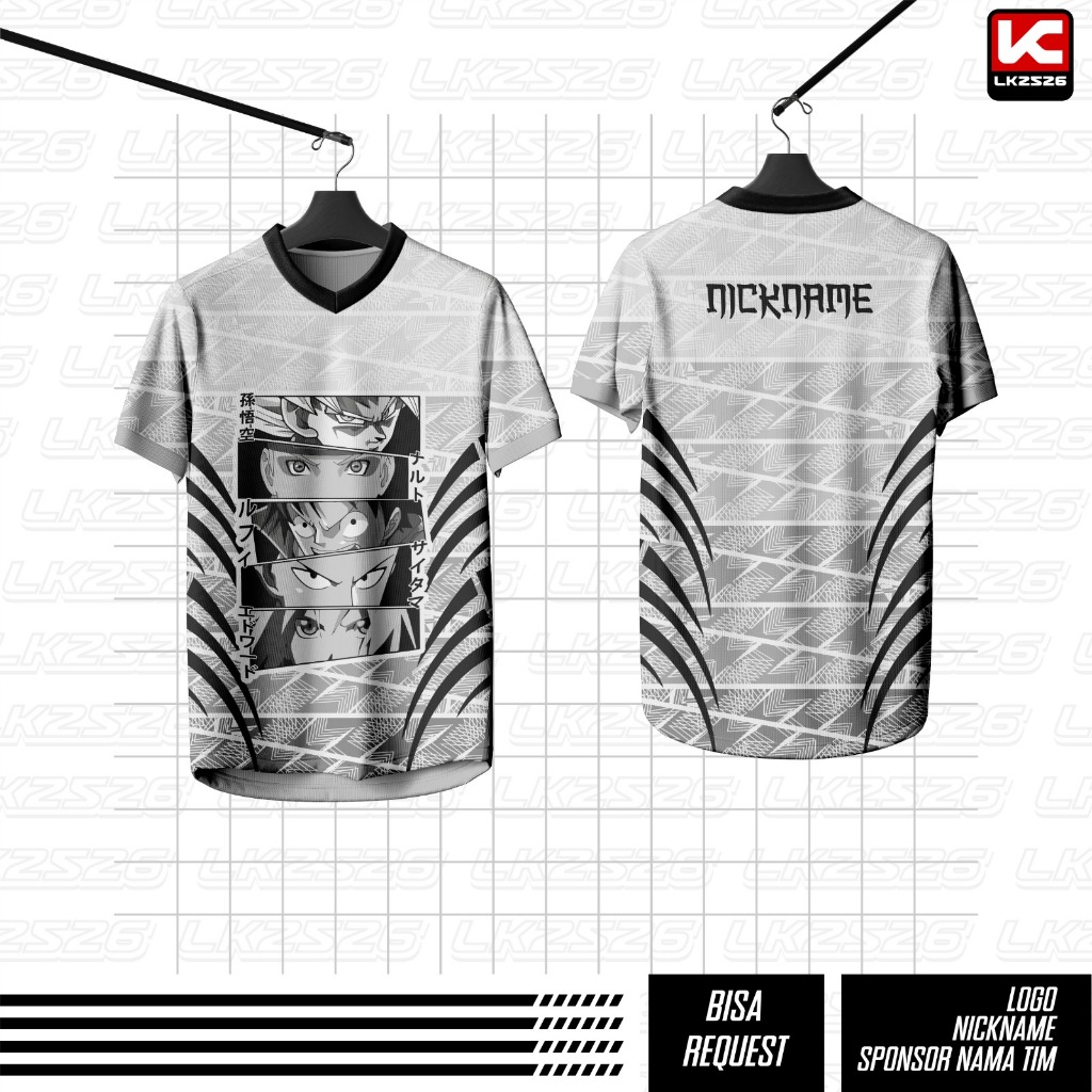 Kaos Jersey Character Anime & Manga - Heroes Edition Putih | Full Print Custom