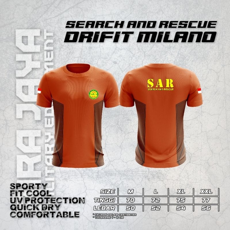 Kaos SAR/ Kaos Basarnas Bahan Dryfit milano / Kaos Jersey SAR