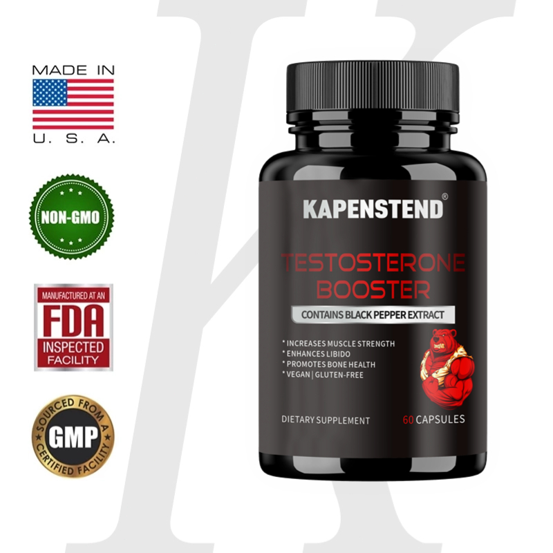 KAPENSTEND Testosterone Booster - Meningkatkan Libido, 2,800mg Total Blend, 60 Kapsul Lunak