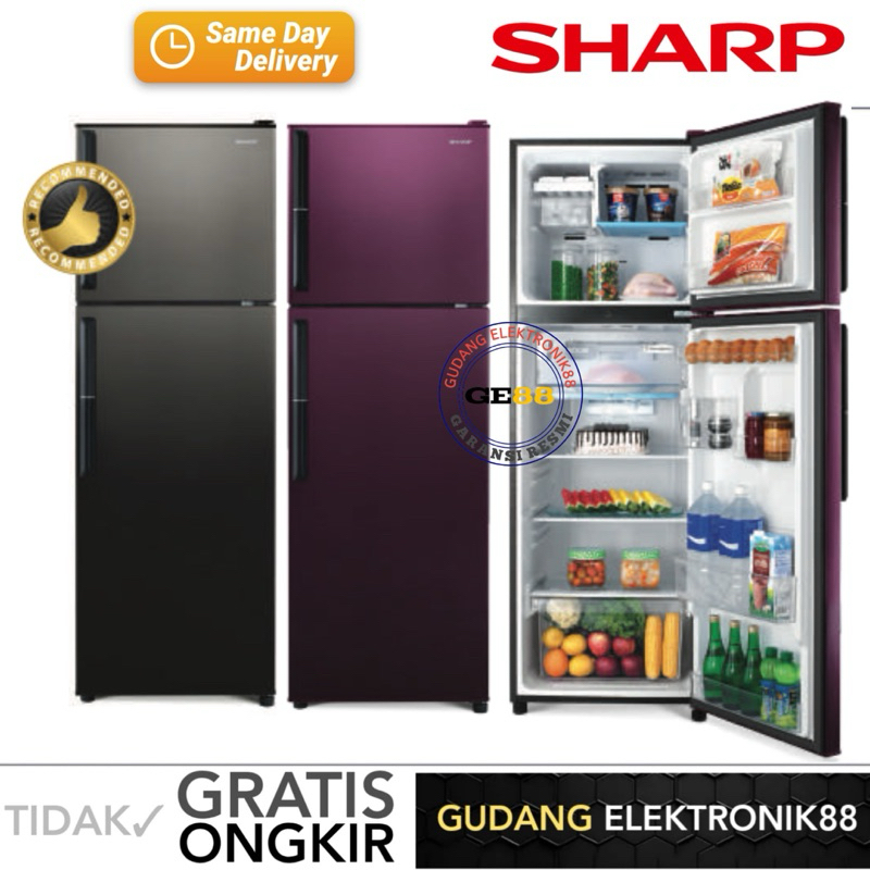 Kulkas Sharp 2 Pintu SJ-246GC-SD/SR 205L SJ-326GC-SD/SR 256L Kulkas Murah Promo Gratis Ongkir Khusus