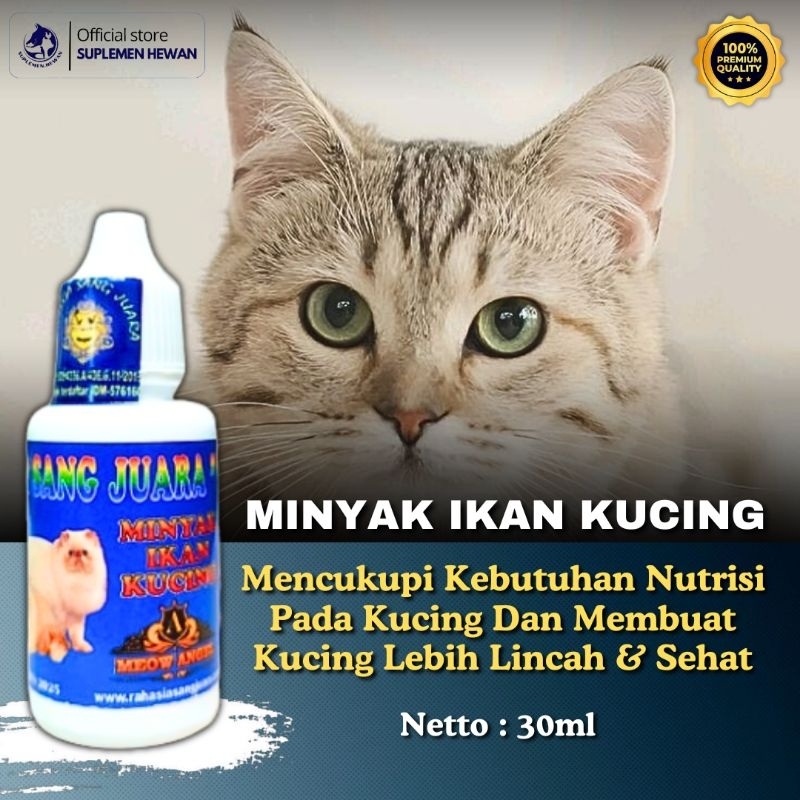 Fish oil Minyak Ikan Kucing 30ml - Peningkat Imun, Vitamin & Suplemen untuk kitten dan dewasa