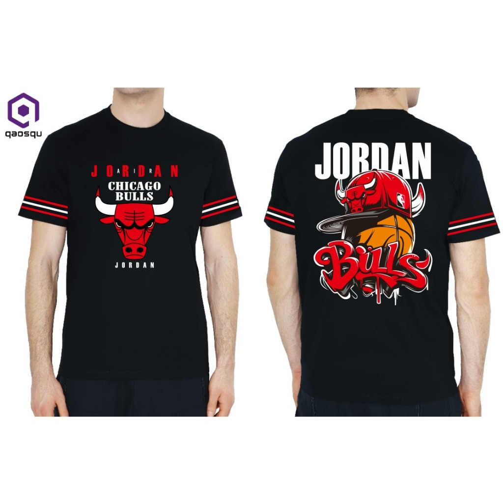 baju kaos pria JORDAN Basket Bertopi BULLS