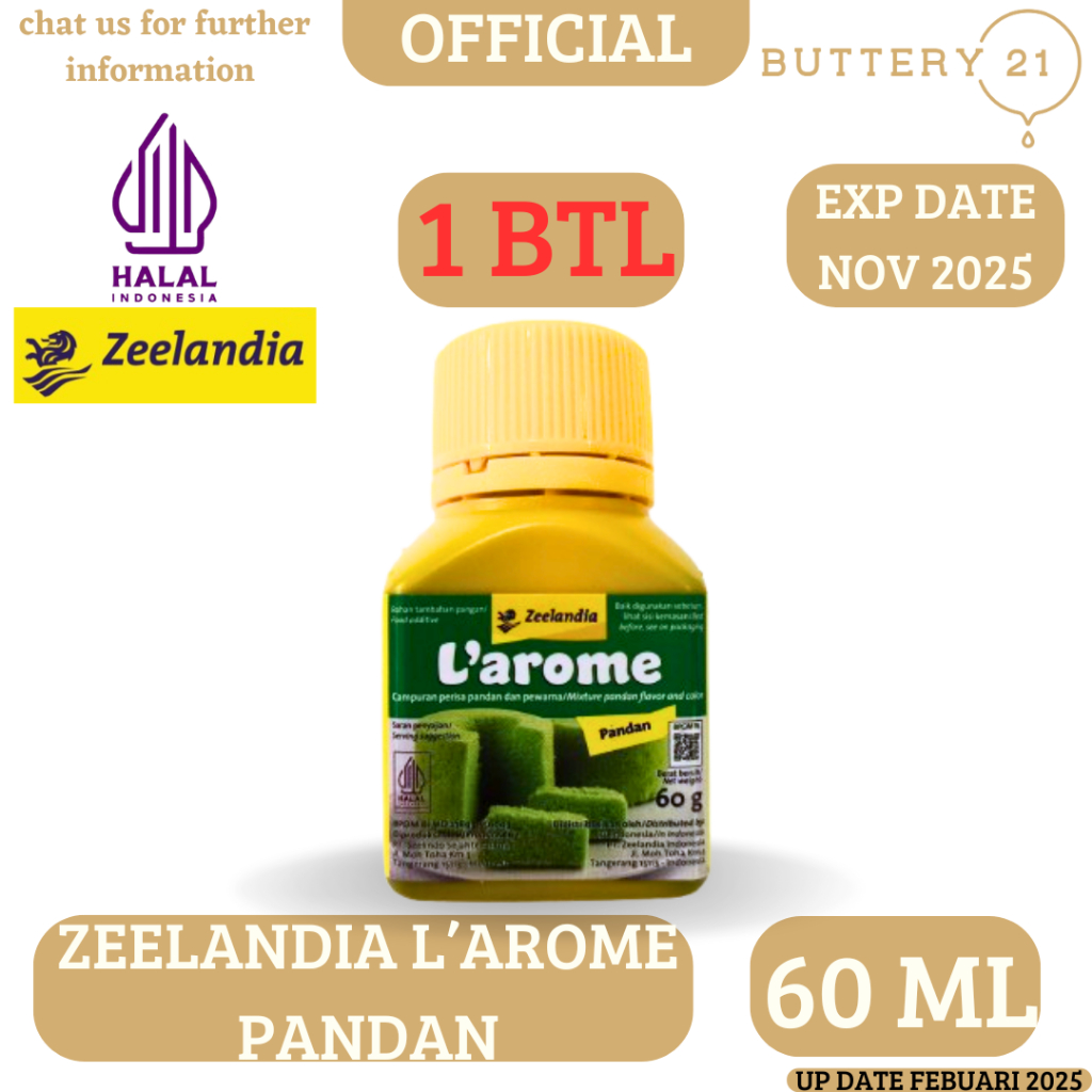 

LAROME PANDAN 60 GR/PASTA PANDAN/PERISA DAN PEWARNA/ZEELANDIA PASTE/PASTA PANDAN CAIR