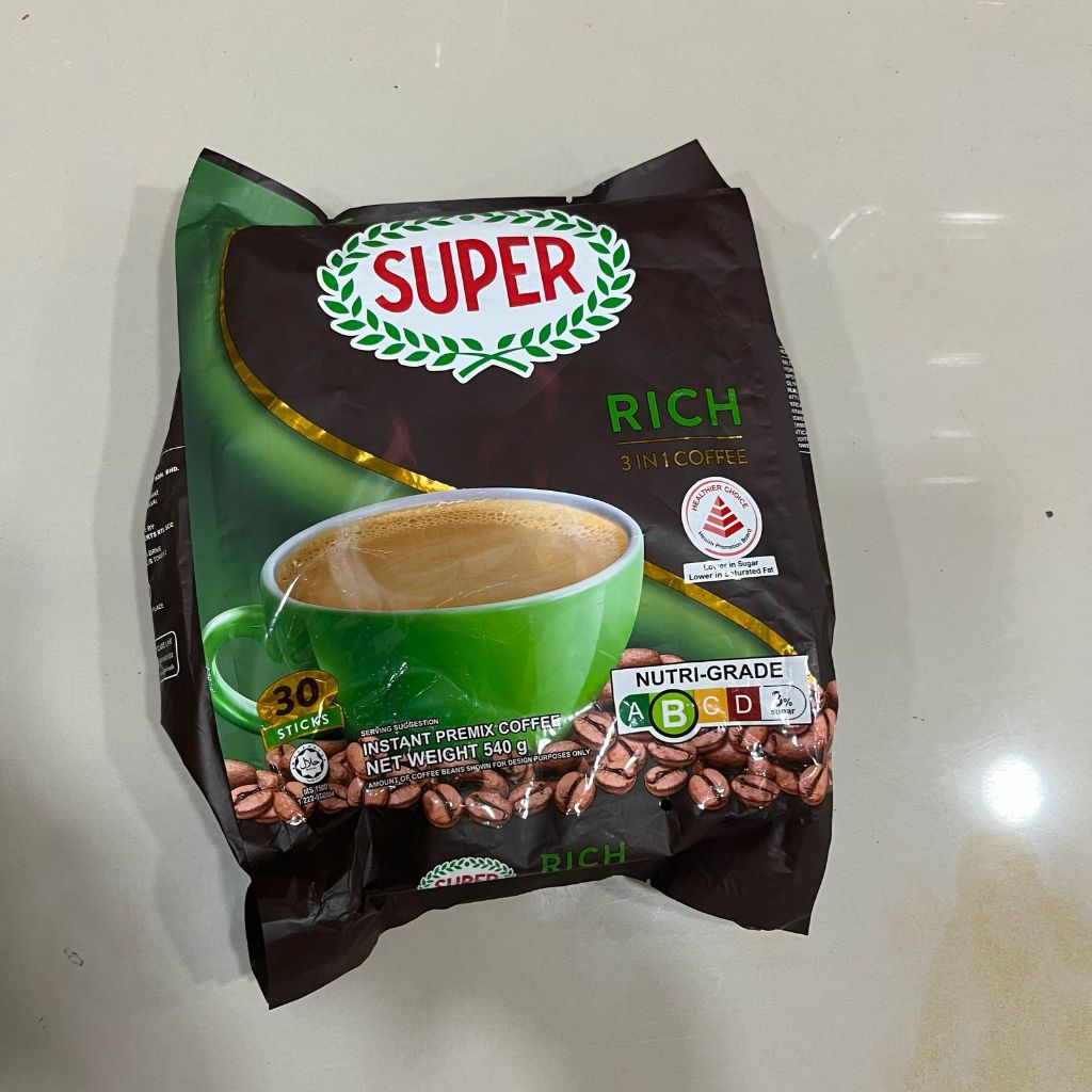 

Super 3 in 1 Instant Coffee - Low Fat (Rich) 30 x 20g