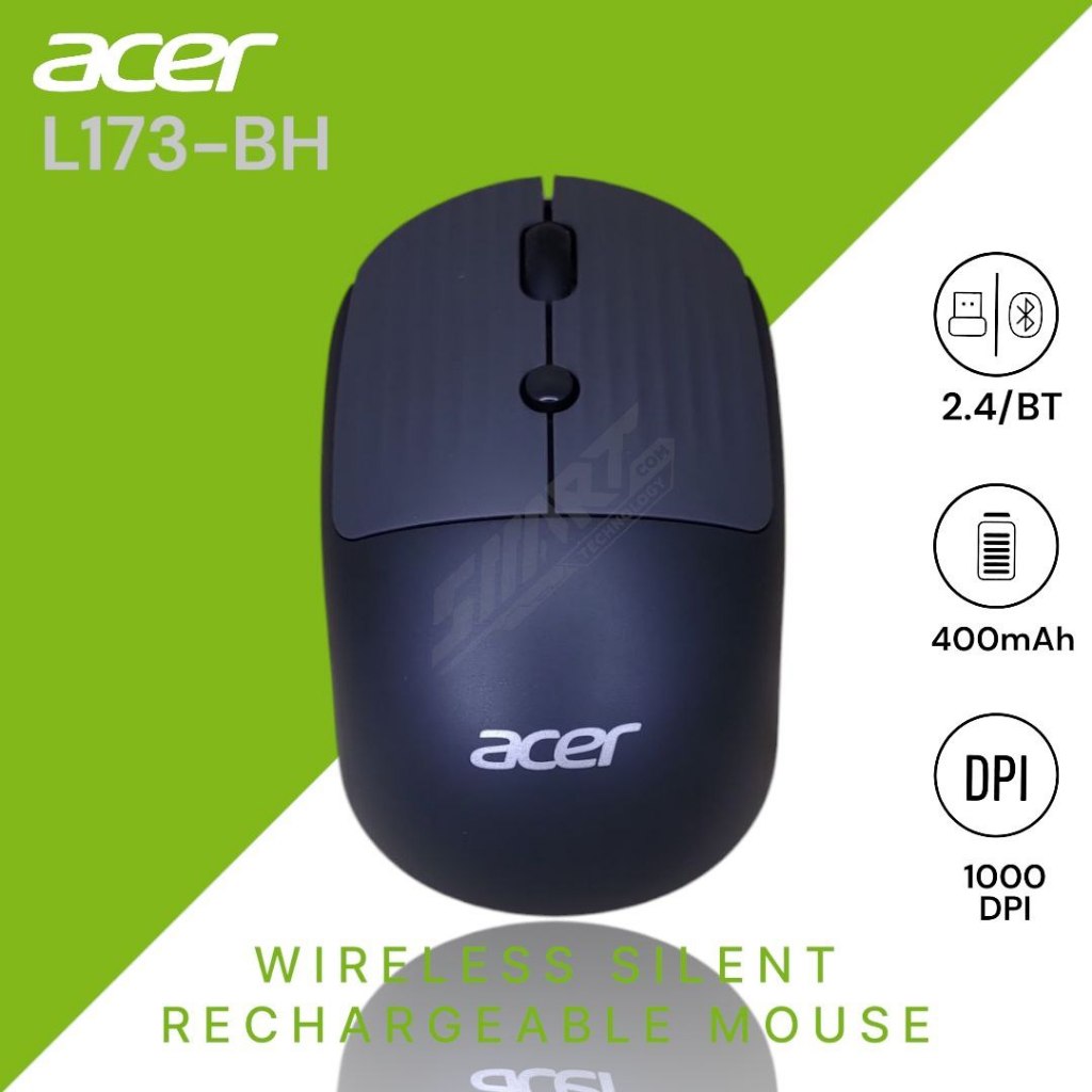 Mouse Wireless Dual Connection Rechargeable Silent Click Acer OMR080