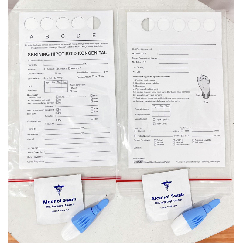 SHK/ Skrining Hipotiroid Kogenital + Lancet + Alcohol Swab