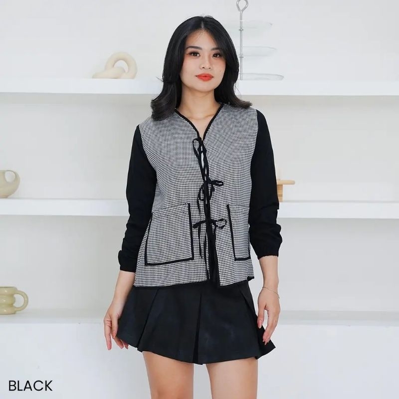 Rikumi Coquette Blouse Lengan Panjang / Atasan Lengan Panjang Wanita / Atasan Kotak Wanita/ blazer w