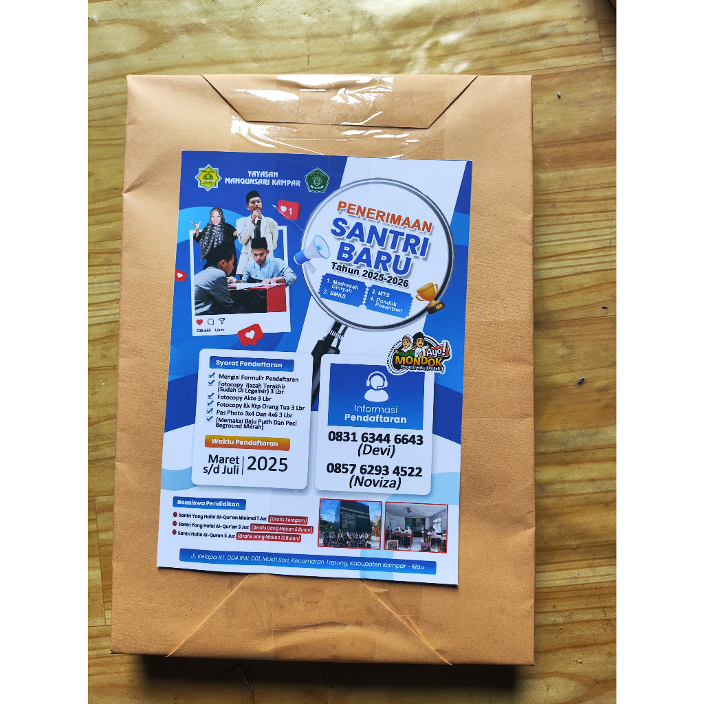 

pesanan pel. WAHID MA'SUM Assufyan_Pondok pesantren Annajah Kampar