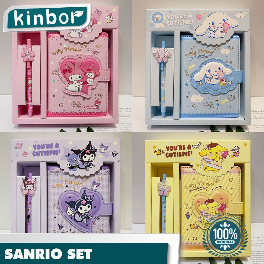 

Kinbor 2 in 1 Gift set notebook magnet/ Buku tulis cute kuromi cinnamorol Paper Stationery