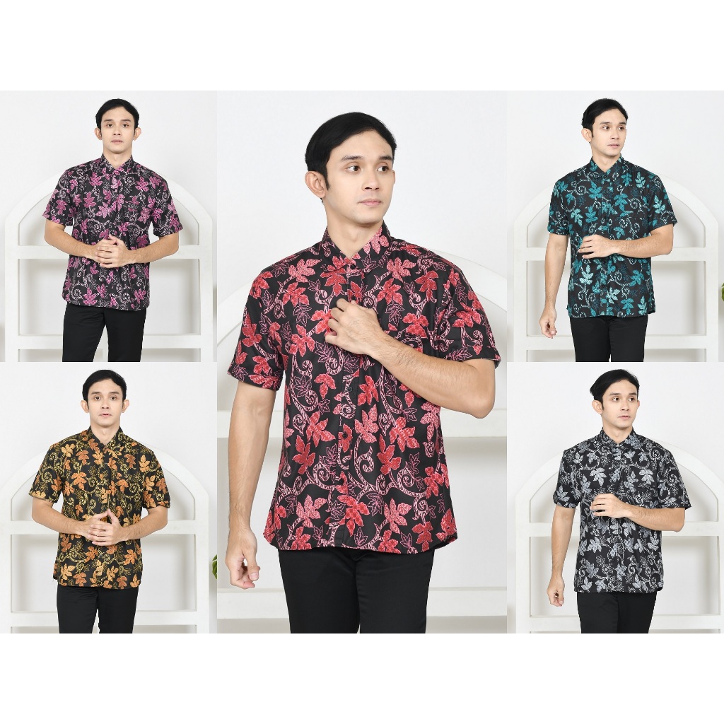 Kemeja  BATIK PRIA DEWASA Lengan Pendek Premium Jumbo XL XXL Bigsize Baju Cpuple Keluarga Lebaran