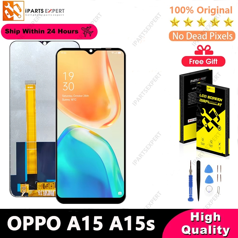 IPARTSEXPERT Original LCD For OPPO A15 A15s CPH2185 LCD Display Touch Screen Digitizer Assembly