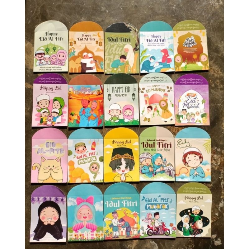 

Paket 50 PCS Amplop Lebaran 2025 Amplop medium motif glosy