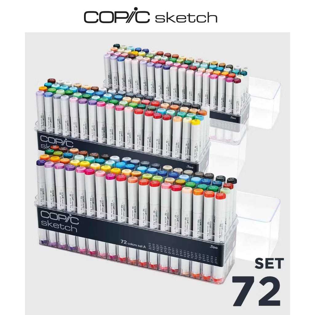 

GRAMEDIA KARAWACI - MNH - COPIC CLASSIC SET 72 COLOUR - MARKER ALCOHOL BASED DYE INK REFILLABLE