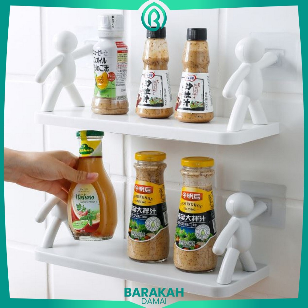 Rak Dapur Tempel Susun Minimalis Ambalan Dinding / Rak Gantung Hiasan Dinding Tanpa Paku Barakah Dam