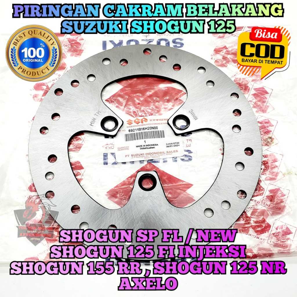 CAKRAM BELAKANG SHOGUN 125 Motor SUZUKI Shogun SP FL/NEW , Shogun 125 FI Injeksi , Shogun 155 RR , S