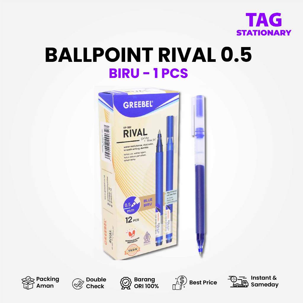 

GREEBEL PULPEN GEL / Rival Gp-502 0.5 Tinta Biru (1PCS) / Ballpen Gel Ballpoint Bolpen Bolpoin Pena Gel / Timur Agung Grosir