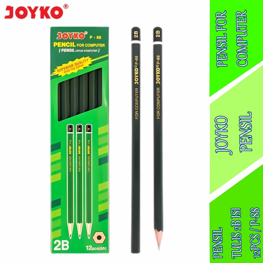 

Pensil Tulis 2B - Joyko - Pensil For Computer -Pensil Isi 12pcs P-88