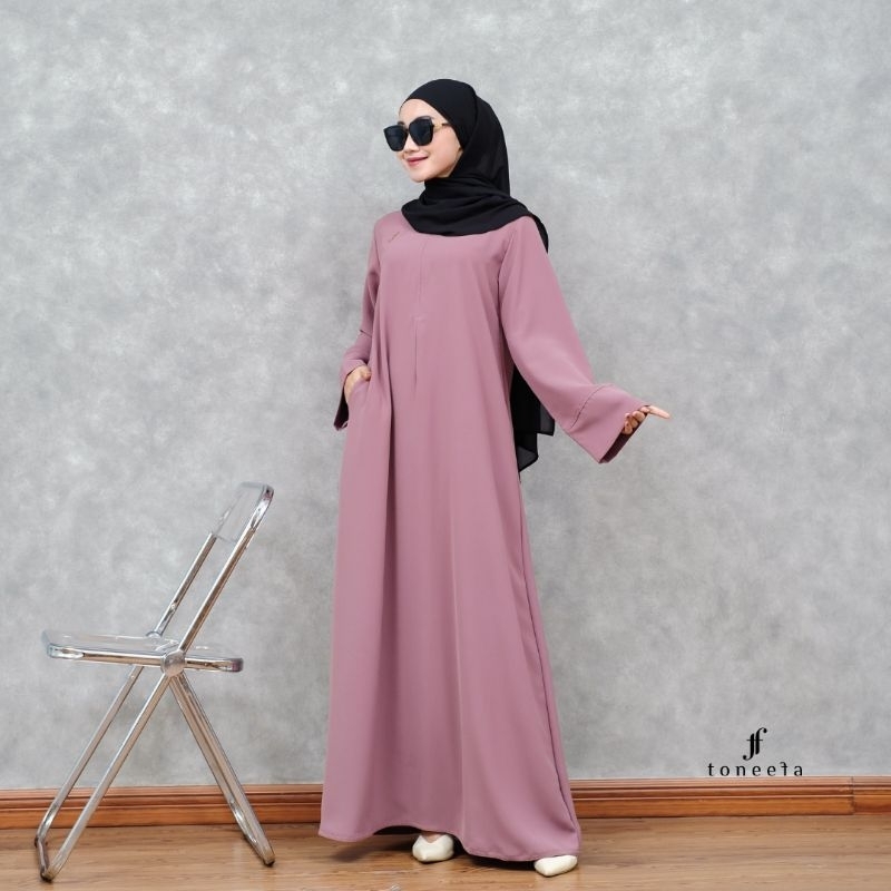 Basic Abaya Toneefa / Elegant Simple Abaya / Granada Anti UV / Abaya Kekinian