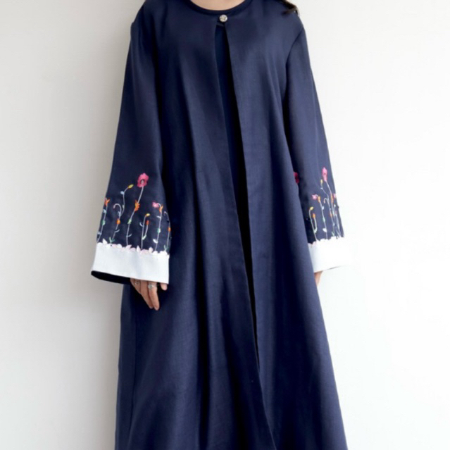 AMERIE LONG OUTER - Abaya Outer Bordir - Abaya Linen - Outer Linen Panjang - Abaya/Outer Bordir