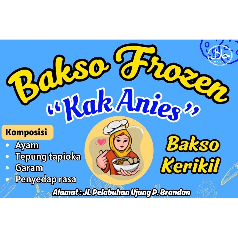 

BAKSO AYAM FROZEN KAK ANIES dengan variasi Rasal Ayam giling l Mercon l Original