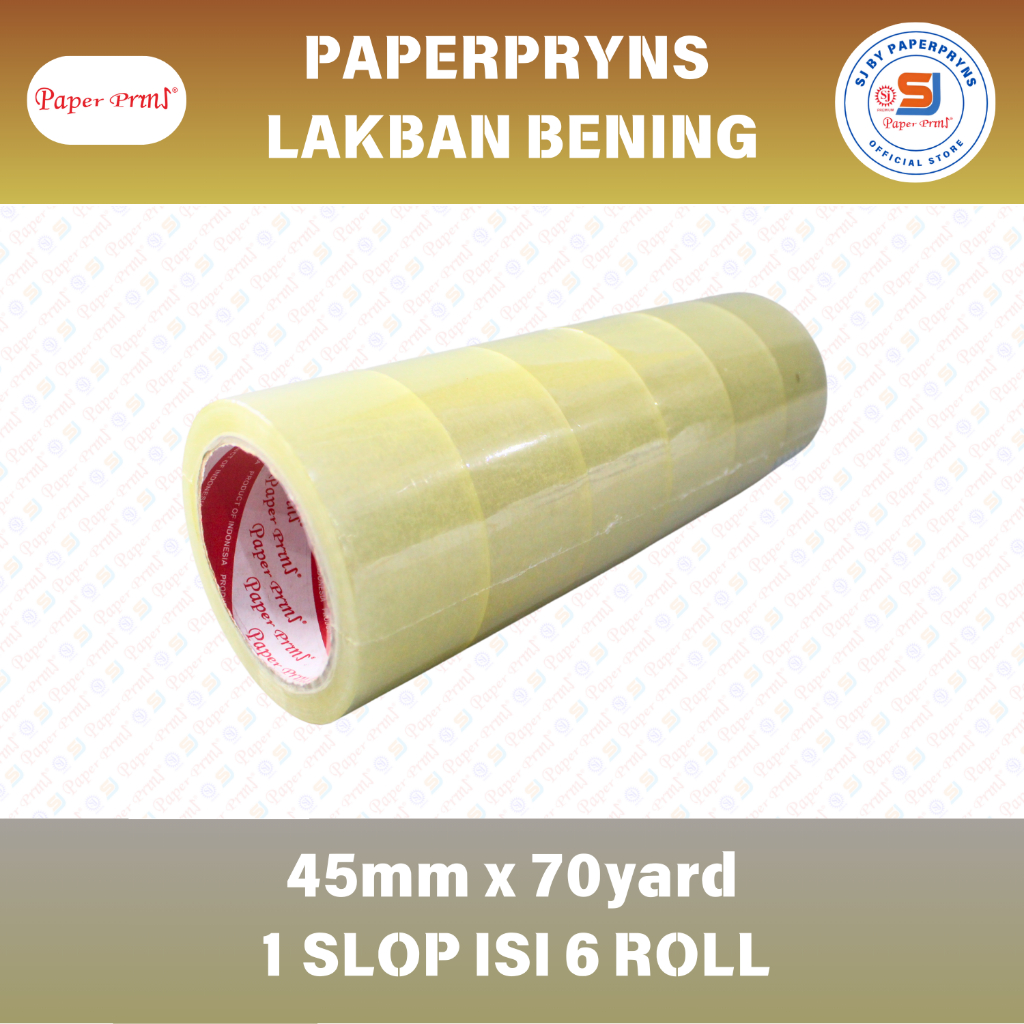 

PAPERPRYNS Lakban Bening (45mm x 70 yard) - 1 SLOP