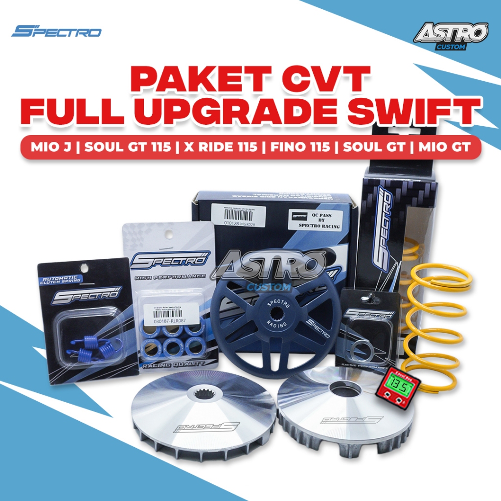 Paket Full Upgrade CVT Mio J X Ride Fino Soul GT 115 Mangkok Ganda Swift Spectro Roler PerCVT Racing