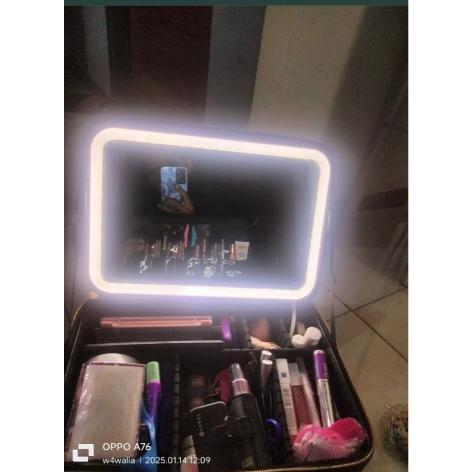 LED Makeup Bag Mirror, Tas makeup cantik LED
