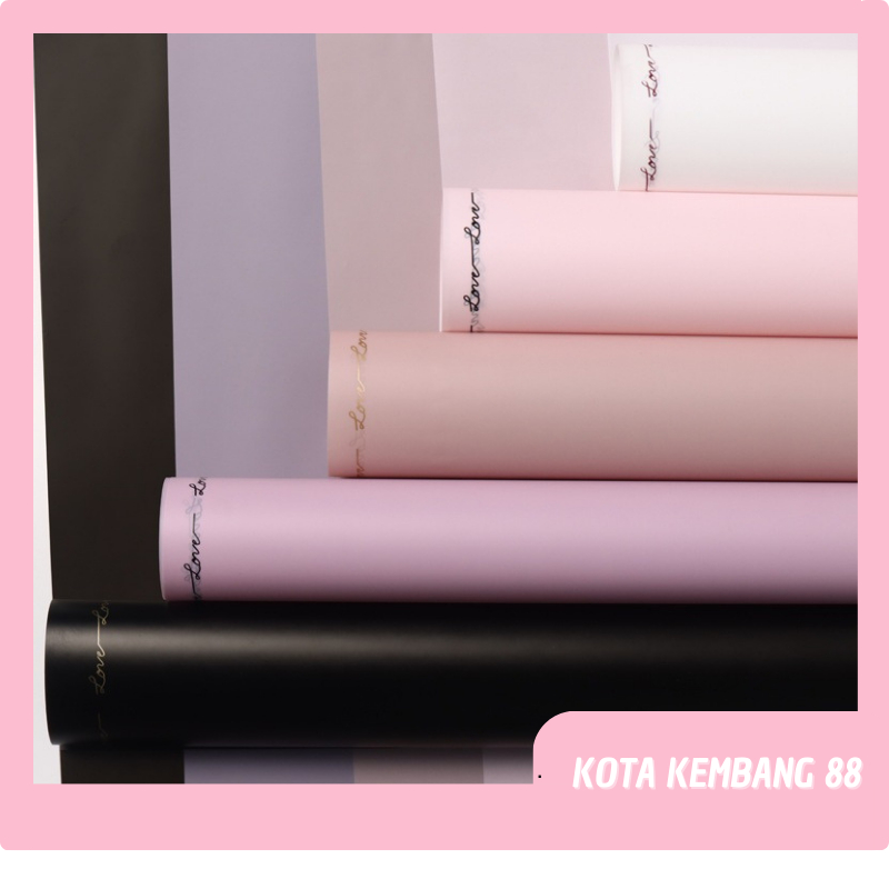 

20 LEMBAR Kertas Buket Bunga Motif Love Letter Border Flower Wrapping Hand Bouquet Cellophane KB061
