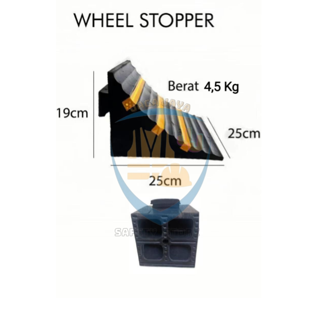 Ganjal Ban Karet Segitiga Size Besar, Rubber Wheel Parking Big Size, Penahan Ban Karet Ukuran Besar,