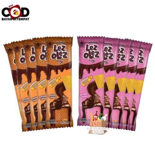 

[ JSO ] Choco Lito Wafer Lez Olez Renceng Isi 10 x 23gr Double Choco Stroberi Choco Chocolito Snack Cemilan Anak Halal