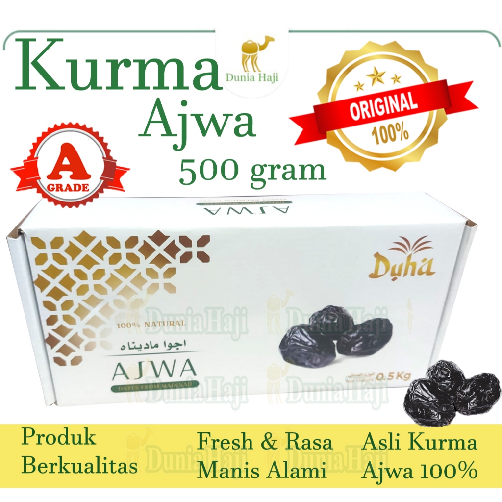 

Kurma AJWA 500GR Asli 100% Original Saudi / Kurma Nabi Madinah Premium / Oleh Oleh Haji dan Umroh